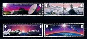 [72950] Isle of Man 2003 Space travel weltraum satellite 4 pairs MNH
