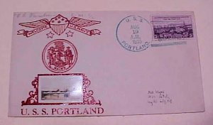 US  EXPO  SAN FRANCISCO USS PORTLAND 1935 AUG 10 CROSBY CACHET