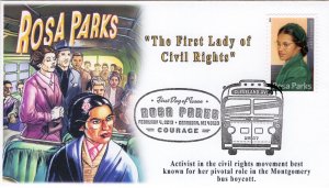 AO-4742-3, 2013, Rosa Parks, First Day Cover, Add-on Cachet, Pictorial Postmark,