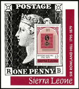 Sierra Leone 1979 - Rowland Hill, Penny Black - Souvenir Sheet - Scott 462 - MNH