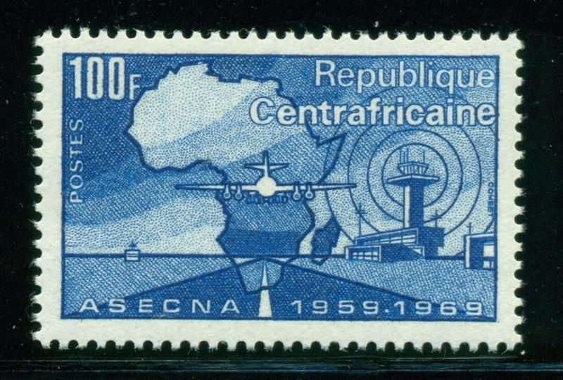 Central African Republic Scott #119 MNH ASECNA Civil Aviation Plane MAP $$