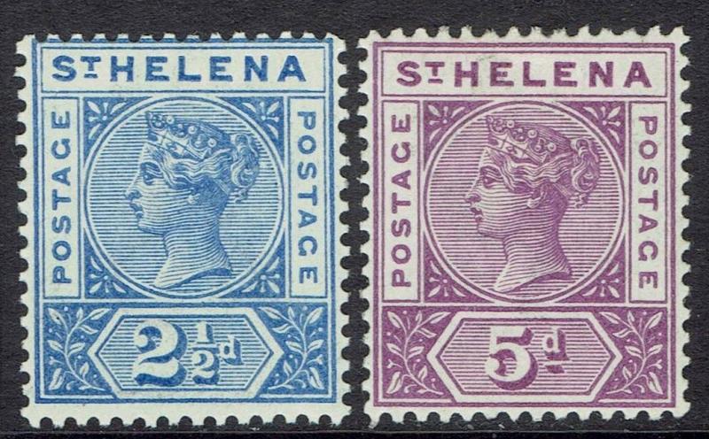 ST HELENA 1890 QV KEY TYPE 21/2D AND 5D