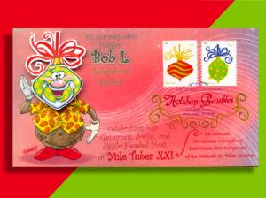 Bob L. Bobblehead and Christmas Baubles - Bobbing 3D Tuberfest 2011 FDC!