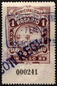 1935 Argentina Santa Fe Rosario Municipal Revenue 1 Peso Prostitute Tax