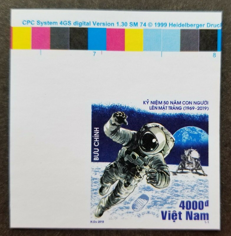 Vietnam USA US 50th Moon Landing 2019 Astronomy Space stamp color MNH *imperf 