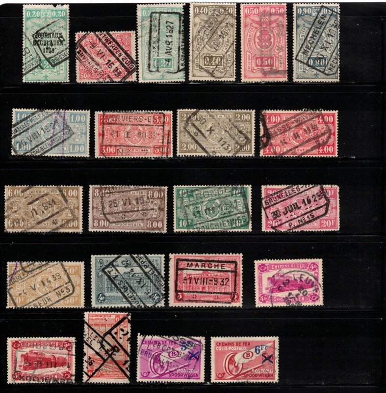 BELGIUM Collection Of Used Railroad Stamps Some Minor Faults Good Value