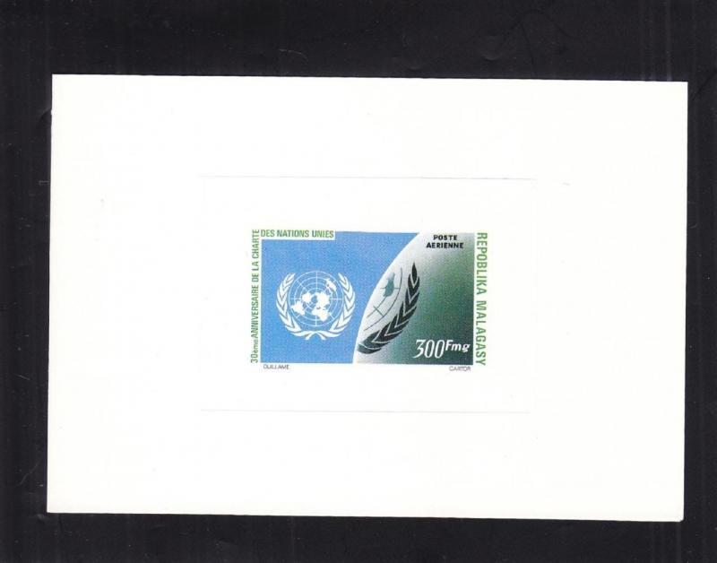 1965, Malagasy: Sc# C-136, 30th Anniv. UN Charter, MNH, Die Proof (S14648)