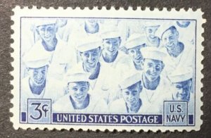 1945 US Navy Single 3c Postage Stamp, Sc# 935, MNH, OG