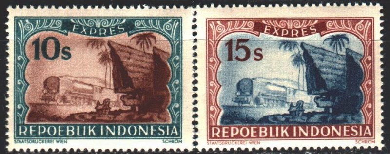 Indonesia. 1948. 25-26. Train. MNH.