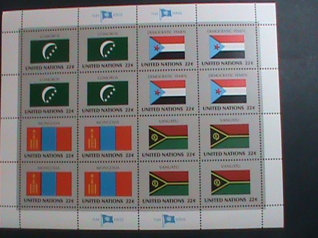 ​UNITED NATION-1987 SC#499-502 U. N. FLAGS SERIES MNH FULL SHEET- VERY FINE