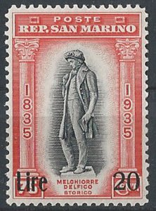 1942 San Marino f.llo serie Delfico sopr. 1v. Sass. n. 227