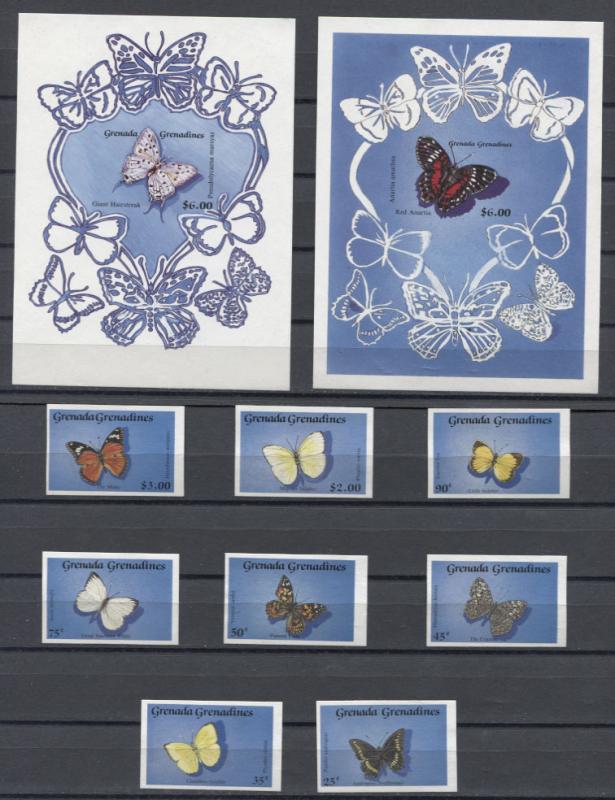 Grenada ( G ) Butterflies 1989 MNH RARE PROOFS!!!