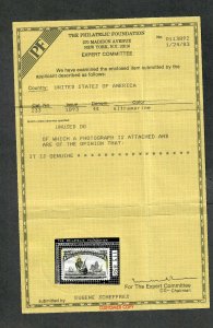 US Sc#233 M/NH/F-VF, PF Cert, Cv. $140