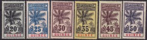French Guinea 1906 Sc 38-43 partial set middle values MH*