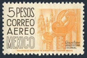 Mexico C215 wmk 300,MNH.Mi 1031A. Air Post 1953. Queretaro,architecture.