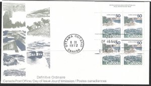 CANADA - #598 (plate block) - LANDSCAPES - SEASHORE FIRST DAY COVER FDC