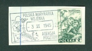 Poland. 1945. FD. On Paper. Semi-Postal. 1z+2z Warsaw Uprising 1944.  .Sc#3KBi