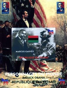 Chad 2008 Marcus Garvey Obama Lincoln DeLuxe s/s mnh.vf