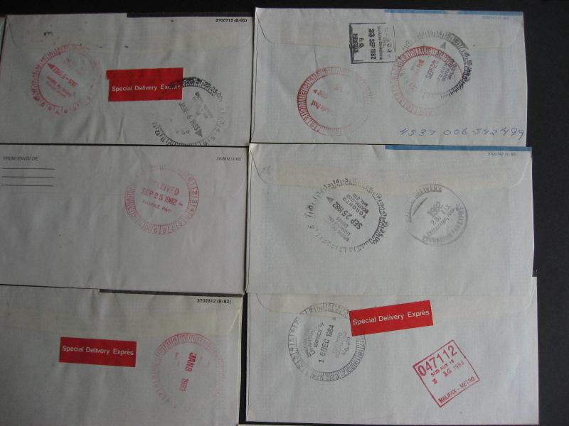 Canada 15 special delivery covers, 1980s era, check them out!!! 