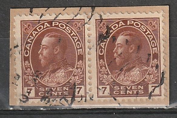 #114 Canada Used Admiral Pair on paper