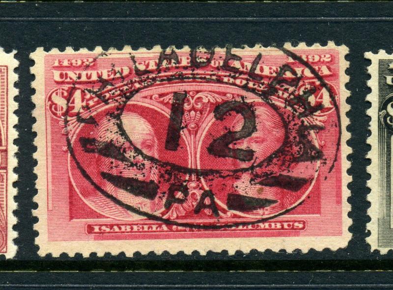 Scott 244 Columbian High Value Used Stamp with PSE Cert  (Stock 244-15) 