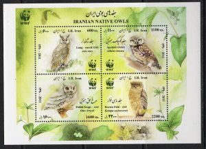 Thematic stamps 2011 WWF OWLS 4v MIN SHEET mint