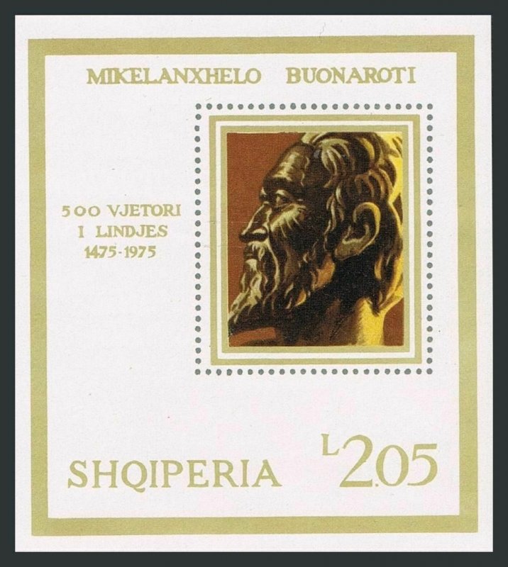 Albania 1660,MNH.Michel Bl.56. Michelangelo Buonarroti,1975.Self-portrait.