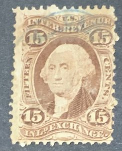 USA REVENUE STAMP 1862-71 15 CENTS  INLAND EXCHANGE SCOTT R40c