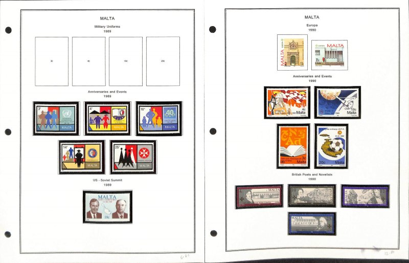 Malta Stamp Collection on 22 Steiner Pages, 1986-1997+ Mint (EG)