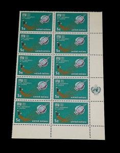 U.N. 1965,NEW YORK #141, TELECOMMUNICATION UNION, MNH, INSC. BLK/10, NICE! LQQK!