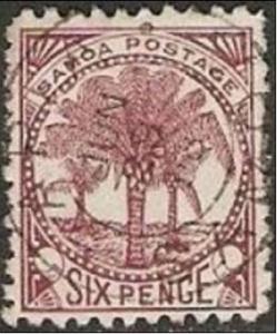 1900 Samoa Scott 17e Palms Rare Perf 11 used