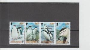 South Georgia Islands  Scott#  367-370  MNH  (2008 Chinstrap Penguins)