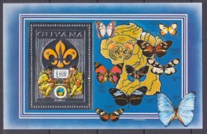 1993 Guyana 3992/B237 silver Scouts / Butterflies 15,00 €