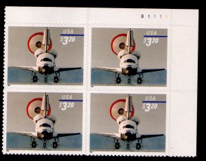 3261 $3.20 Space Shuttle B1111 UR Plate Block