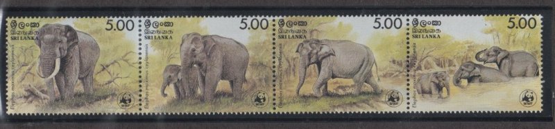 Sri Lanka # 803, WWF - Elephants, Mint NH. 1/2 Cat.