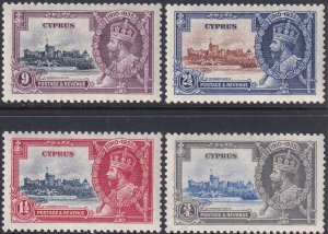 Cyprus Sc# 136 / 139 KGV Silver Jubilee 1935 complete set MMH CV $39.75 Stk #2