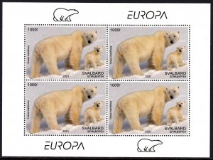 SVALBARD SPITSBERGEN 2021 EUROPA POLAR BEAR ENDANGERED SPECIES MNH LOCAL STAMP