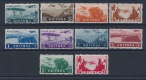1936 Eritrea - Air Mail - African subjects - 10 values n . 17/26, MNH **