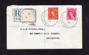 1953 COVER WITH B A A S LIVERPOOL EVENT POSTMARKS