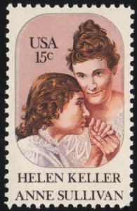 SC#1824 15¢ H. Keller/A. Sullivan Single (1980) MNH