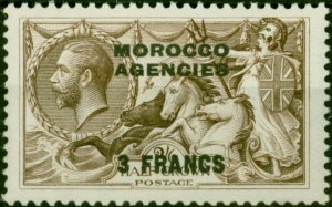 Morocco Agencies 1924 3f on 2s6d Chocolate-Brown SG200 V.F MNH