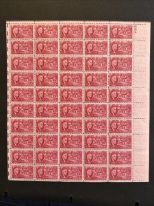 1945 sheet of postage stamps, 2-cent Roosevelt, Sc# 931