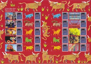 LS130 GB 2020 lunar new year,  Year of the Ox smiler sheet UNMOUNTED MINT