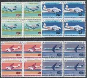 NEW HEBRIDES FRENCH 1972 Planes set  blocks of 4 MNH.......................50925