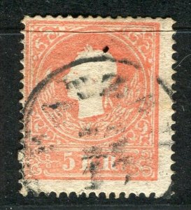 AUSTRIA; 1858 classic F. Joseph issue fine used Shade of 5k. value,