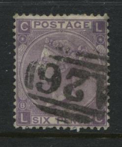 GB QV Used Abroad Gibraltar A26 on an 1867 6d Plate 8