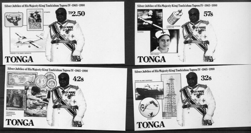 1990 Scouts Tonga KingTupou oil Red Cross bromide proof