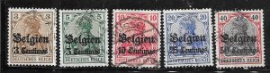 Belgium #N1-N5    overprints on German Stamps (U) CV$2.25