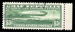 MOMEN: US STAMPS #C13 GRAF ZEPPELIN USED PSE GRADED CERT VF/XF-85J LOT #79174