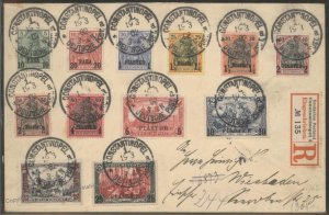 German 1900 Turkey Reichspost Germania Mark Complete Set Mi 12-23 Reg Cov 105797